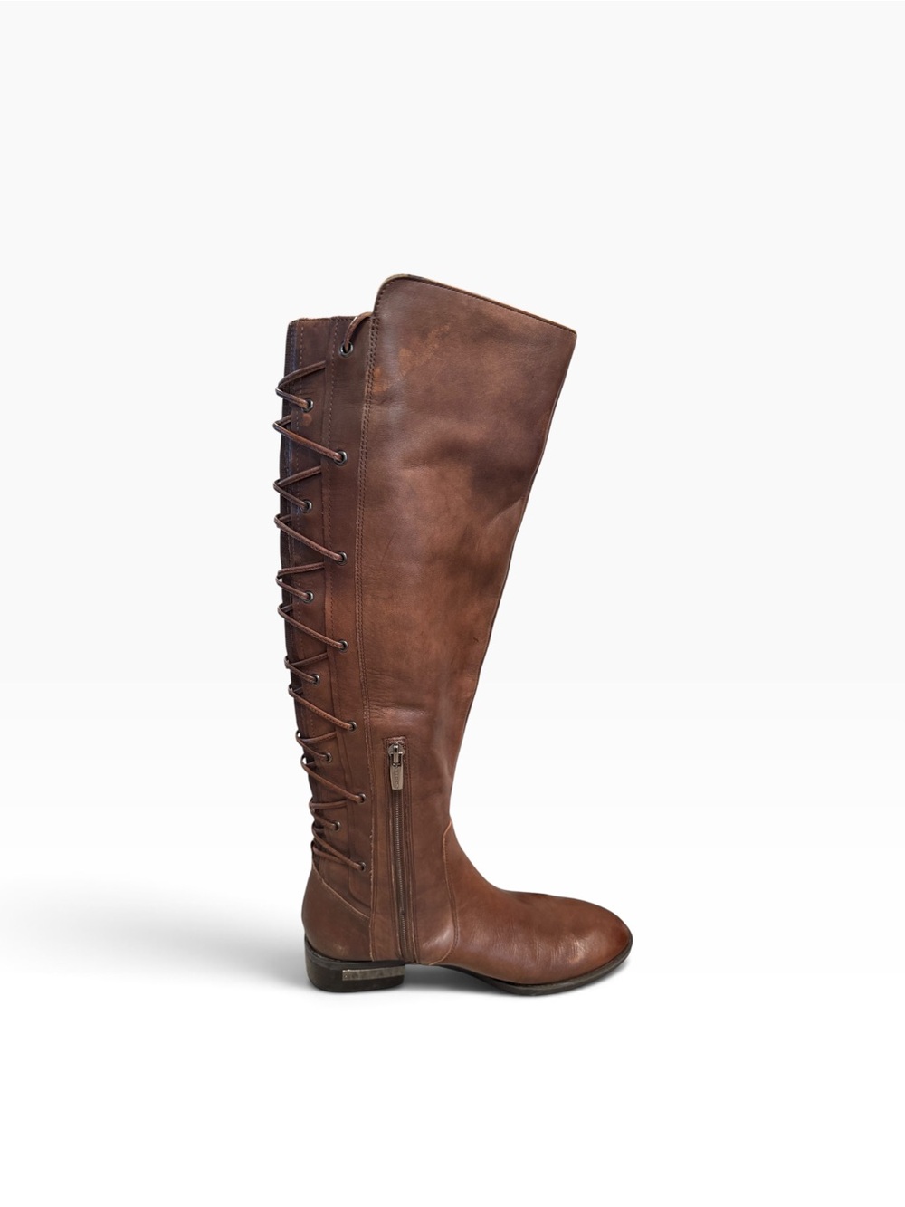 Vince Camuto Cognac Lace-Up Over-the-Knee Boot